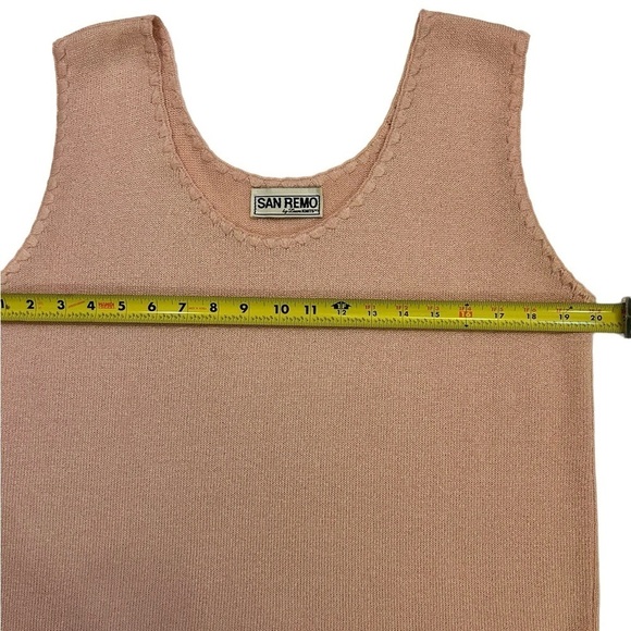 Vintage San Remo 4 Piece Pink Knit Pant Suit Cardigan Pant Skirt Tank Size XL - Picture 14 of 15